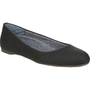 DR SCHOLLS Size 9 Black Zig Zag Chevron Giorgie Slip On‎ Ballet Flats Shoes